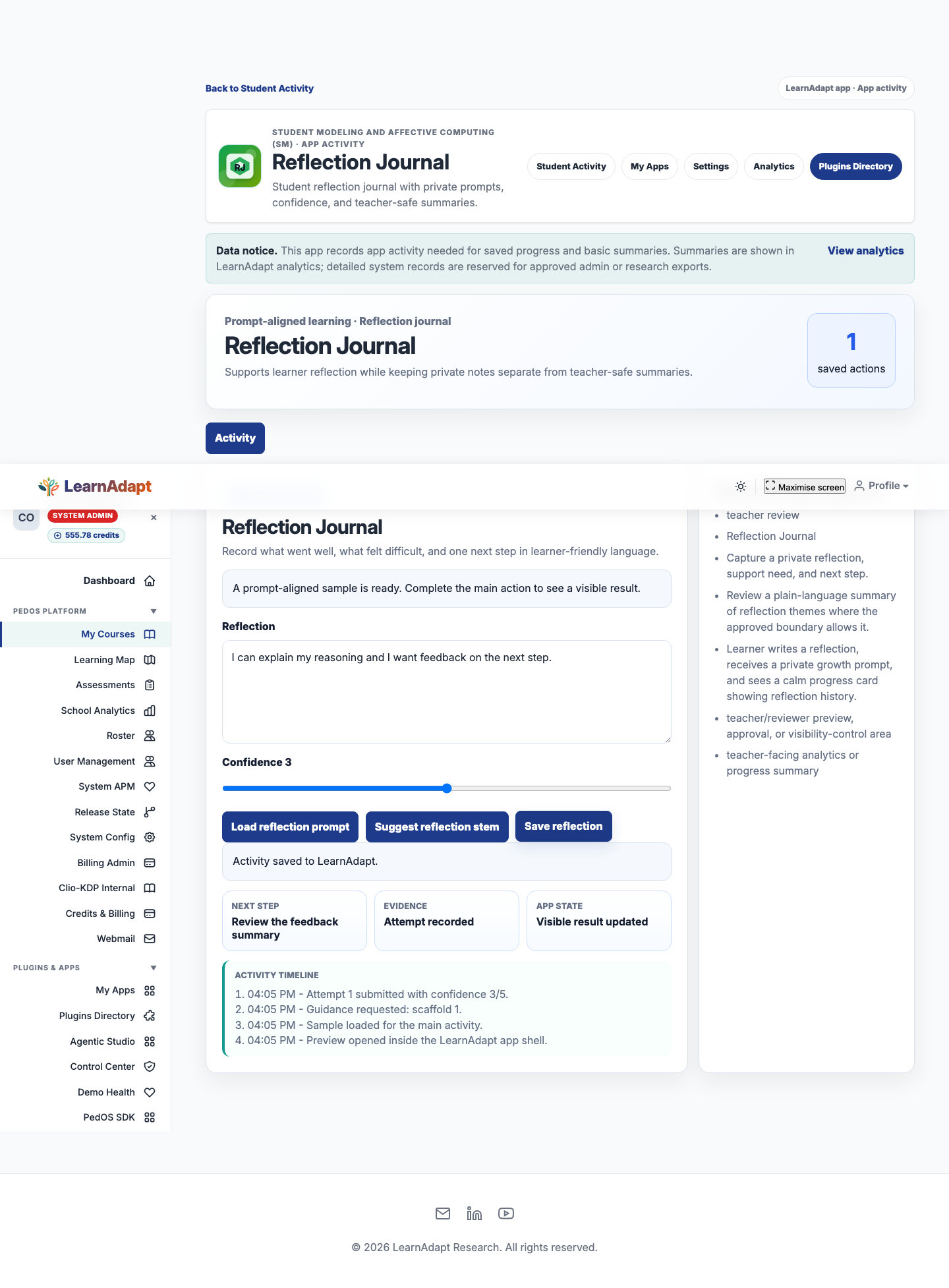 Reflection Journal after a real installed-user interaction.