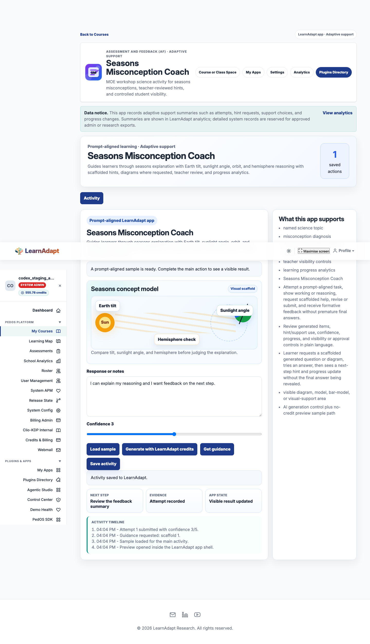 Seasons Misconception Coach after a real installed-user interaction.